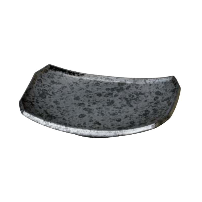 Ginsai Kuro Yakimono Polygon Plate