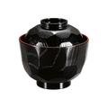 ABS Resin Kikko Soup Bowl With Lid Black Red
