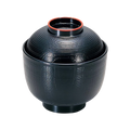 ABS Resin Soup Bowl With Lid Black