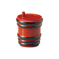 ABS Resin Barrel Shichimi Spice Container Vermilion Black