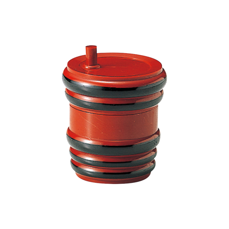 ABS Resin Barrel Shichimi Spice Container Vermilion Black