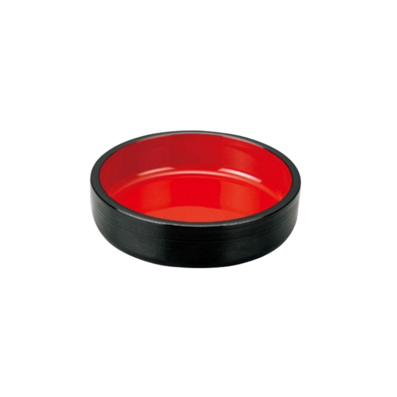 ABS Resin Condiment Plate Black Red