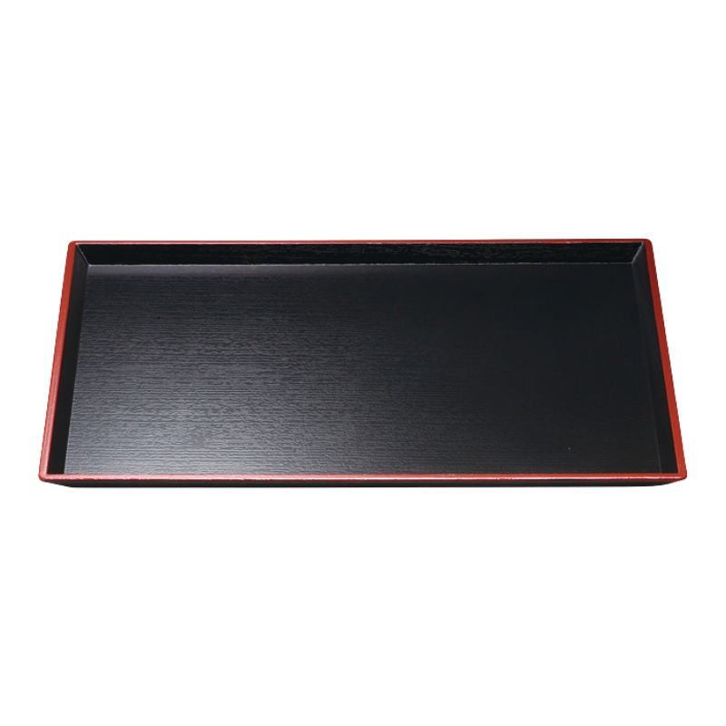 ABS Resin Non-Slip Tray Low Edge Black Red